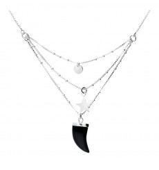 DORIANE-Argent 925-collier-3 rangs-bijoux totem.