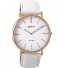 oozoo-montre-femme-bracelet cuir blanc-bijoux totem.fr