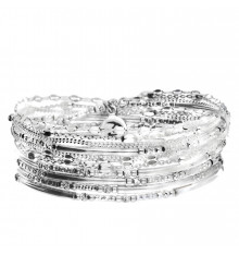 DORIANE-Argent 925-bracelet-élastique-5 tours-bijoux totem.