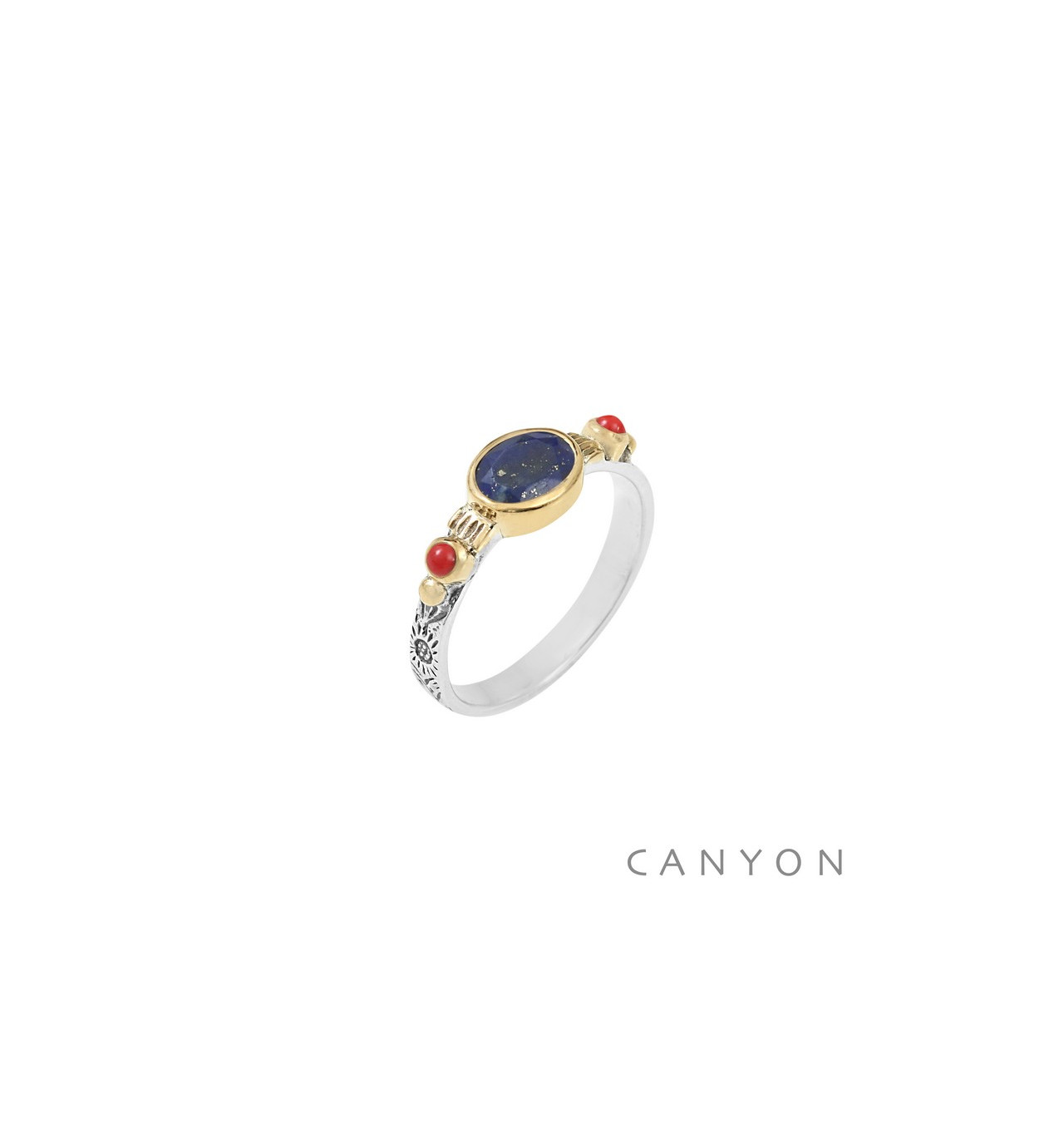 Bague argent Lapis lazuli Marque Canyon France Bijoux Totem