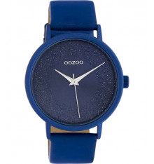 oozoo-montre-femme-bracelet cuir-bleu-bijoux totem