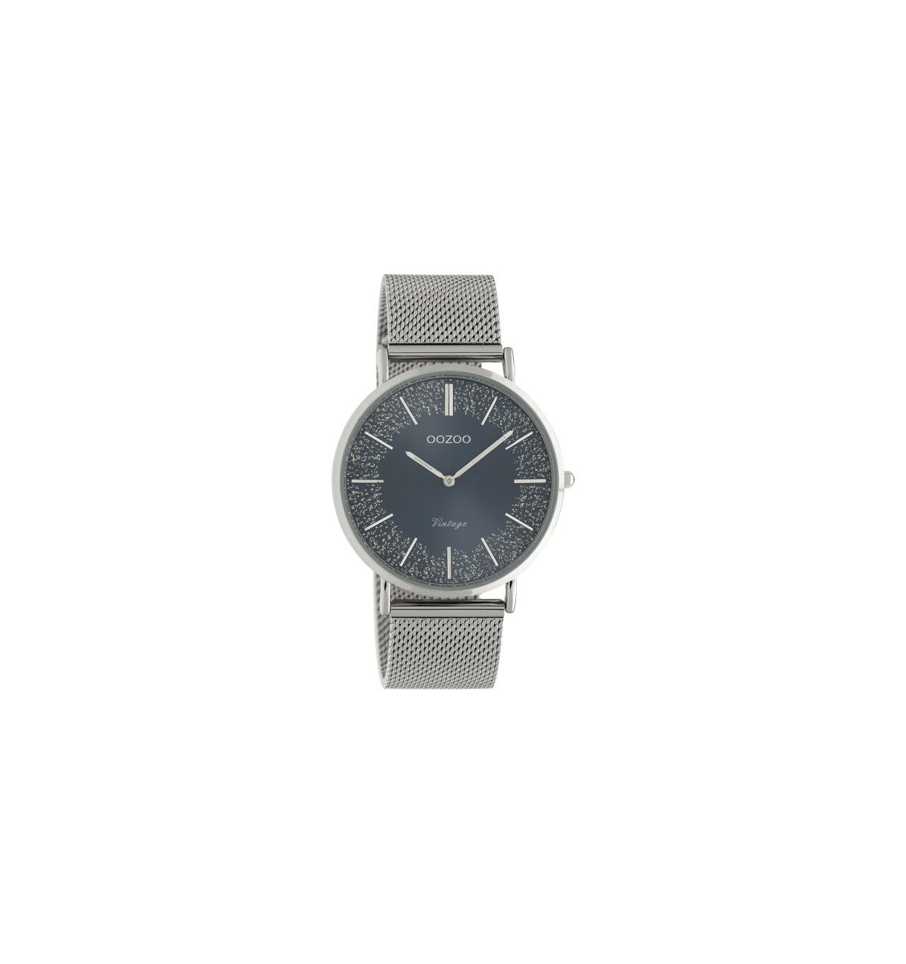 oozoo-montre-femme-maille milanaise-gris sombre-bijoux totem