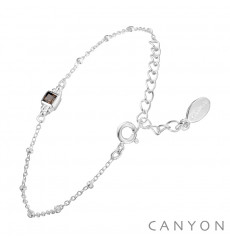canyon-bracelet-argent-chainette-quartz fumé-bijoux totem