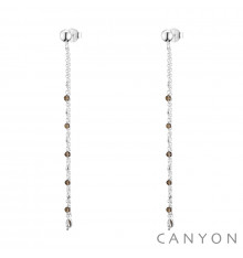 canyon-boucles d'oreilles-quartz fumé-argent 925-bijoux totem.