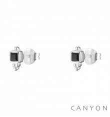canyon-boucles d'oreilles-puce-onyx noir-argent 925-bijoux totem.