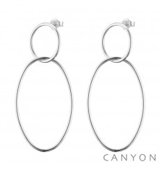 canyon-boucles d'oreilles-pendantes-cercle & ovale-argent 925-bijoux totem.
