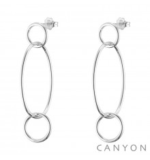 canyon-boucles d'oreilles-pendantes-2 cercles & 1 ovale-argent 925-bijoux totem.