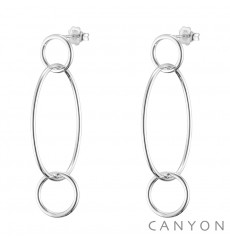 canyon-boucles d'oreilles-pendantes-2 cercles & 1 ovale-argent 925-bijoux totem.