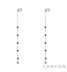Canyon france-boucles d'oreilles-pendantes-argent 925-onyx noir-bijoux totem.