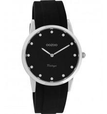 oozoo-montre-femme-bracelet silicone-noir-bijoux totem