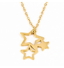 zag-bijoux-collier-3 étoiles-acier-doré-bijoux totem.