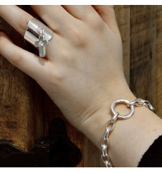 secret de cuir-bracelet-maillons ovales-bijoux totem.