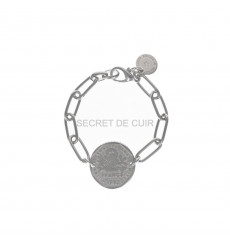 secret de cuir-bracelet-pièce 2 francs-bijoux totem.