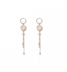 loetma-fidji-boucles d’oreilles-quartz rose-bijoux totem
