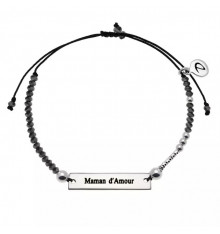 doriane-argent 925-maman d’amour-bracelet-ajustable-bijoux totem.
