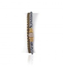 loetma-cécile-bracelet-multi tours-réglable-riverstone-bijoux totem