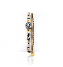 loetma-dalmatien-bracelet-multi tours-réglable-hématite-bijoux totem
