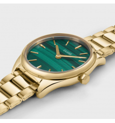 cluse-féroce-montre-femme-mini-acier-vert-or-bijoux totem