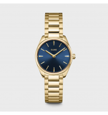 cluse-féroce-montre-femme-mini-acier-bleu-or-bijoux totem