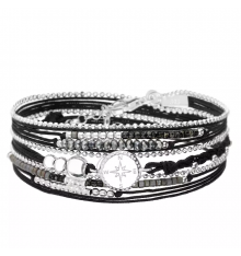 doriane bijoux-rose des vents-bracelet-argent 925-noir-bijoux totem.