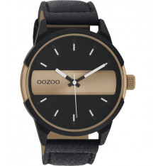 oozoo-montre-homme-bracelet-cuir-noir-bijoux totem