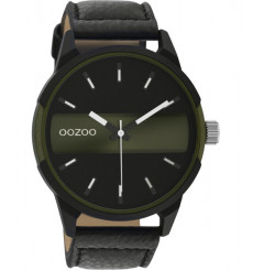 oozoo-montre-homme-bracelet-cuir-noir-bijoux totem