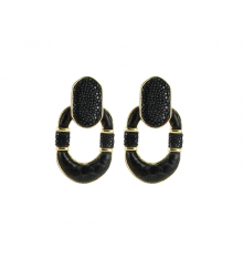 barong barong-diamond-boucles d'oreilles-noir-bijoux totem.