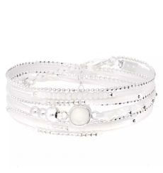 doriane bijoux-cassis-bracelet-argent-multi tours-blanc-bijoux totem.