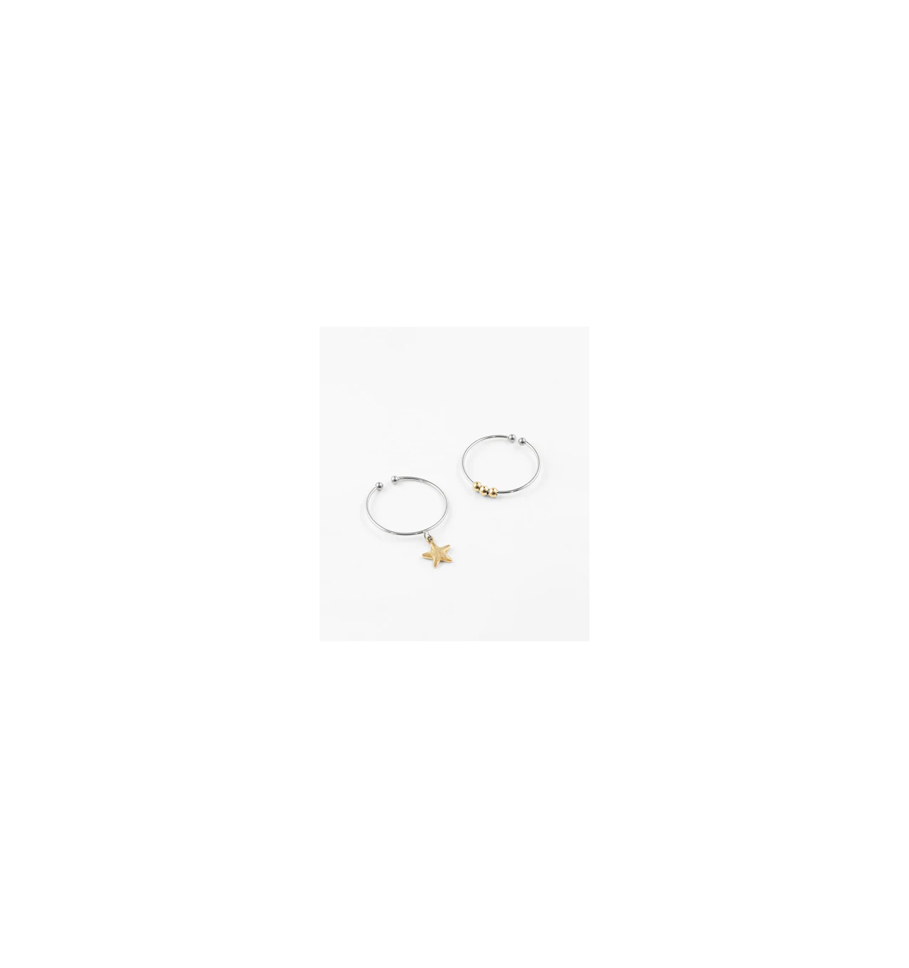 zag-bijoux-étoile-bague-acier-ajustable-bijoux totem.