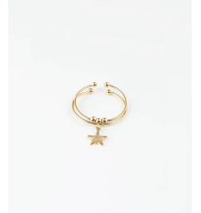 zag-bijoux-étoile-bague-acier-doré-ajustable-bijoux totem.