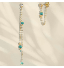 loetma-anissa-boucles d’oreilles-asymétrique-bleu-bijoux totem