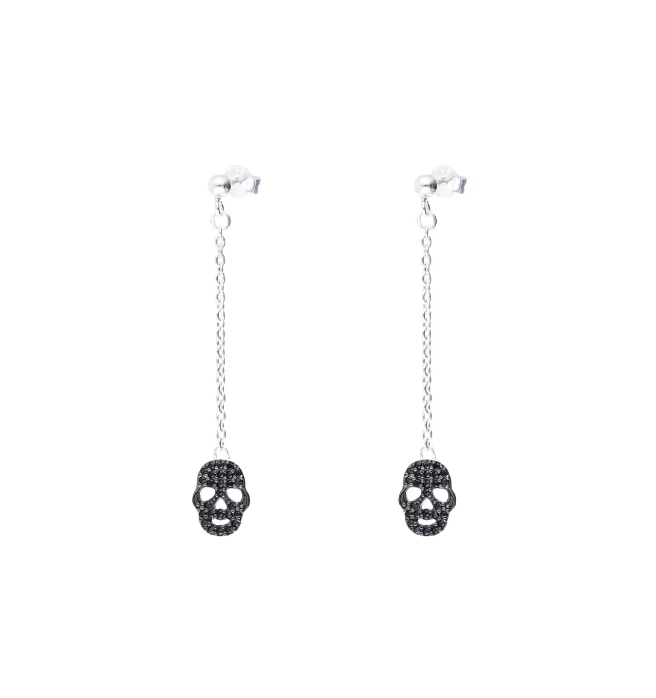 doriane-tête de mort-argent 925-boucles d'oreilles-bijoux totem.