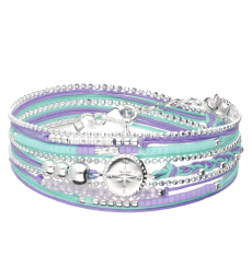 doriane bijoux-anneau-bracelet-argent-multitours-turquoise-vert-bijoux totem.