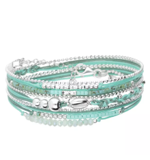 doriane bijoux-honolulu-bracelet-argent-multitours-turquoise-vert-bijoux totem.