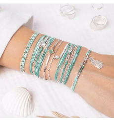 doriane bijoux-honolulu-bracelet-argent-multitours-turquoise-vert-bijoux totem.