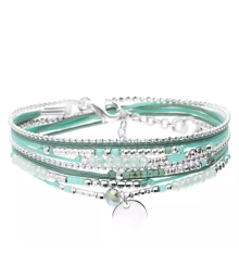 doriane bijoux-atlanta-bracelet-argent-multitours-turquoise-vert-bijoux totem