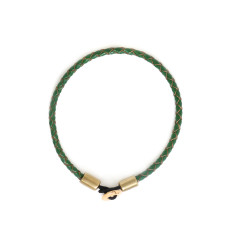 nature bijoux-homme-link-bracelet-cuir-vert-bijoux totem.