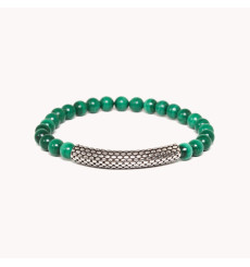 nature bijoux-homme-serpent-bracelet-extensible-malachite-bijoux totem.
