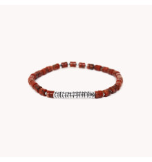 nature bijoux-homme-puka-bracelet-extensible-jaspe-bijoux totem.