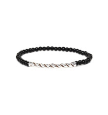 nature bijoux-homme-spiral-bracelet-extensible-onyx-bijoux totem.