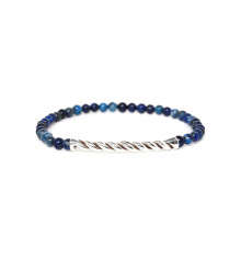 nature bijoux-homme-spiral-bracelet-extensible-lapis lazuli-bijoux totem.
