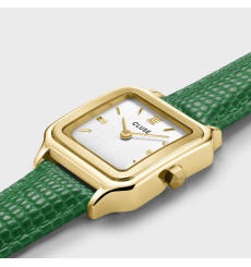 cluse-gracieuse-montre-femme-acier-or-vert-cuir-bijoux totem