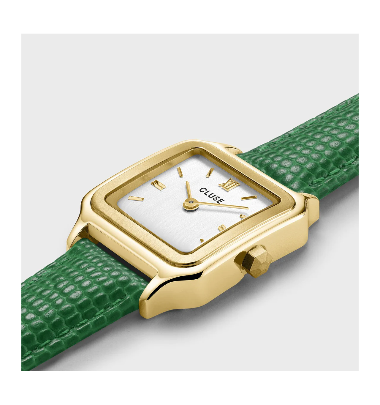 cluse-gracieuse-montre-femme-acier-or-vert-cuir-bijoux totem