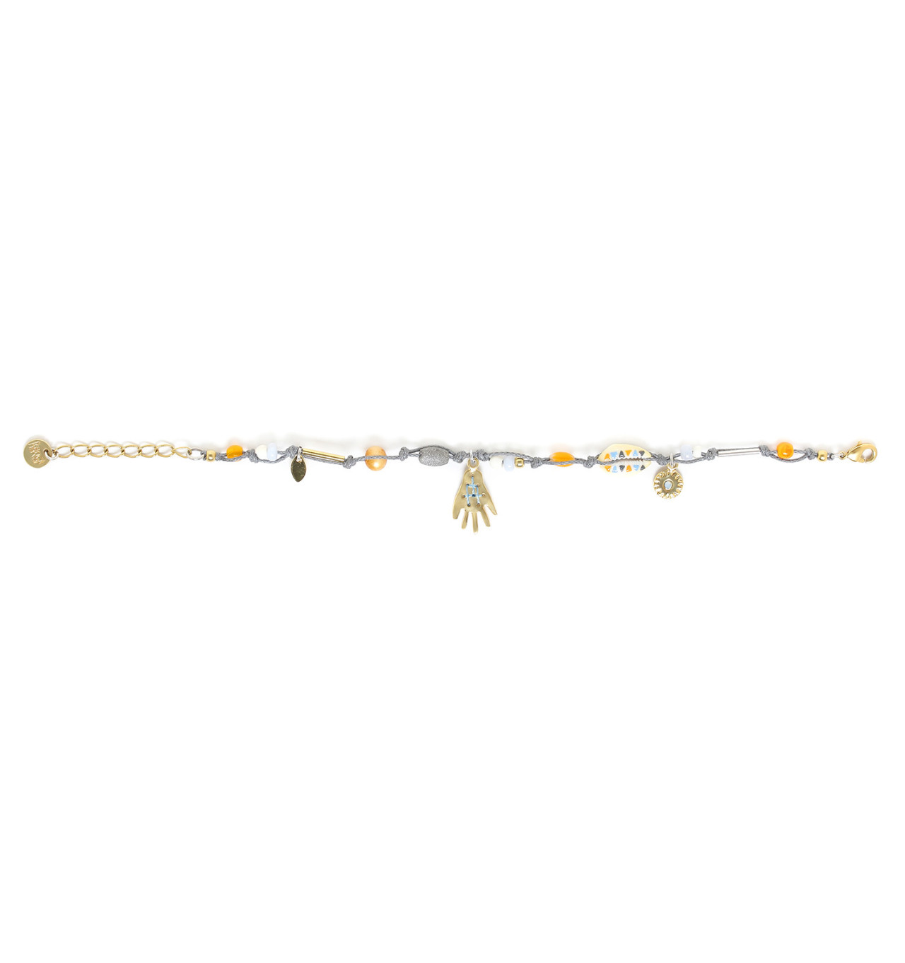franck herval-justine-bracelet-ajustable-cordon tissé-bijoux totem.