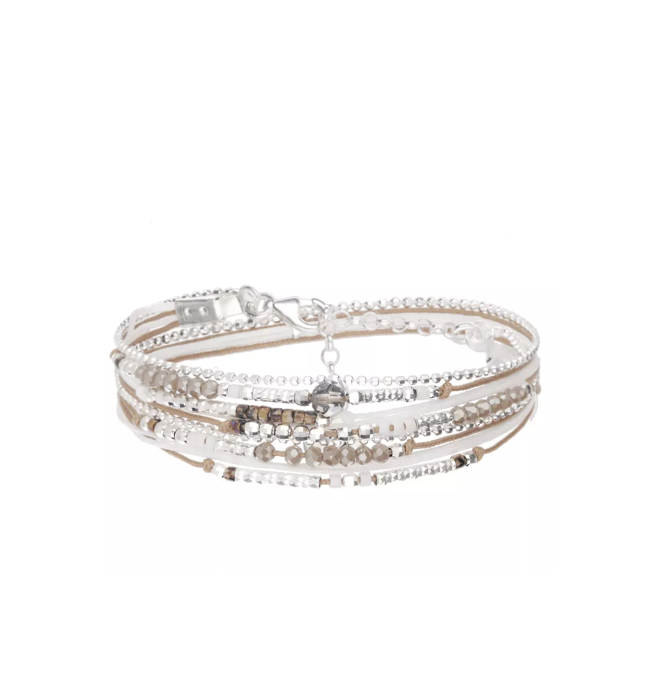 doriane bijoux-atlanta-bracelet-argent-multi tours-blanc-bijoux totem.