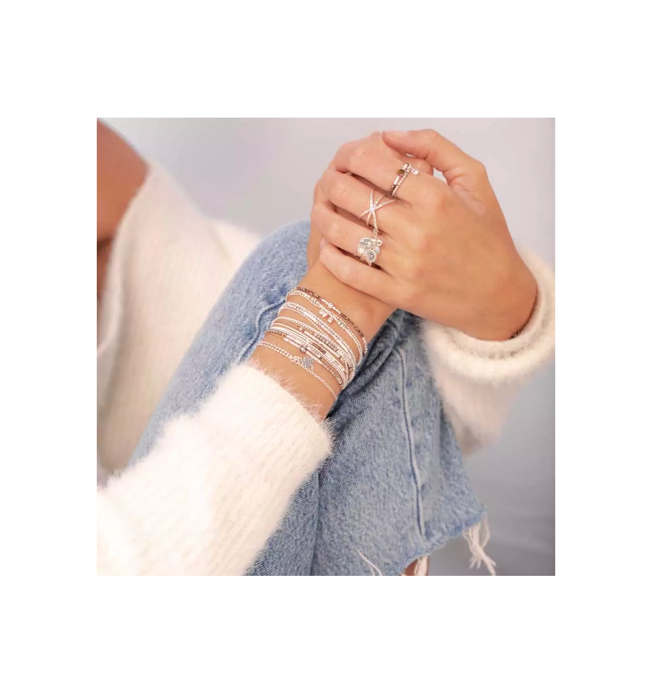 doriane bijoux-atlanta-bracelet-argent-multi tours-blanc-bijoux totem.