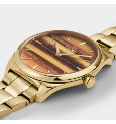 cluse-féroce-montre-femme-œil de tigre-or-acier-bijoux totem