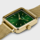 cluse-la tétragone-montre-femme-acier-doré-vert-bijoux totem