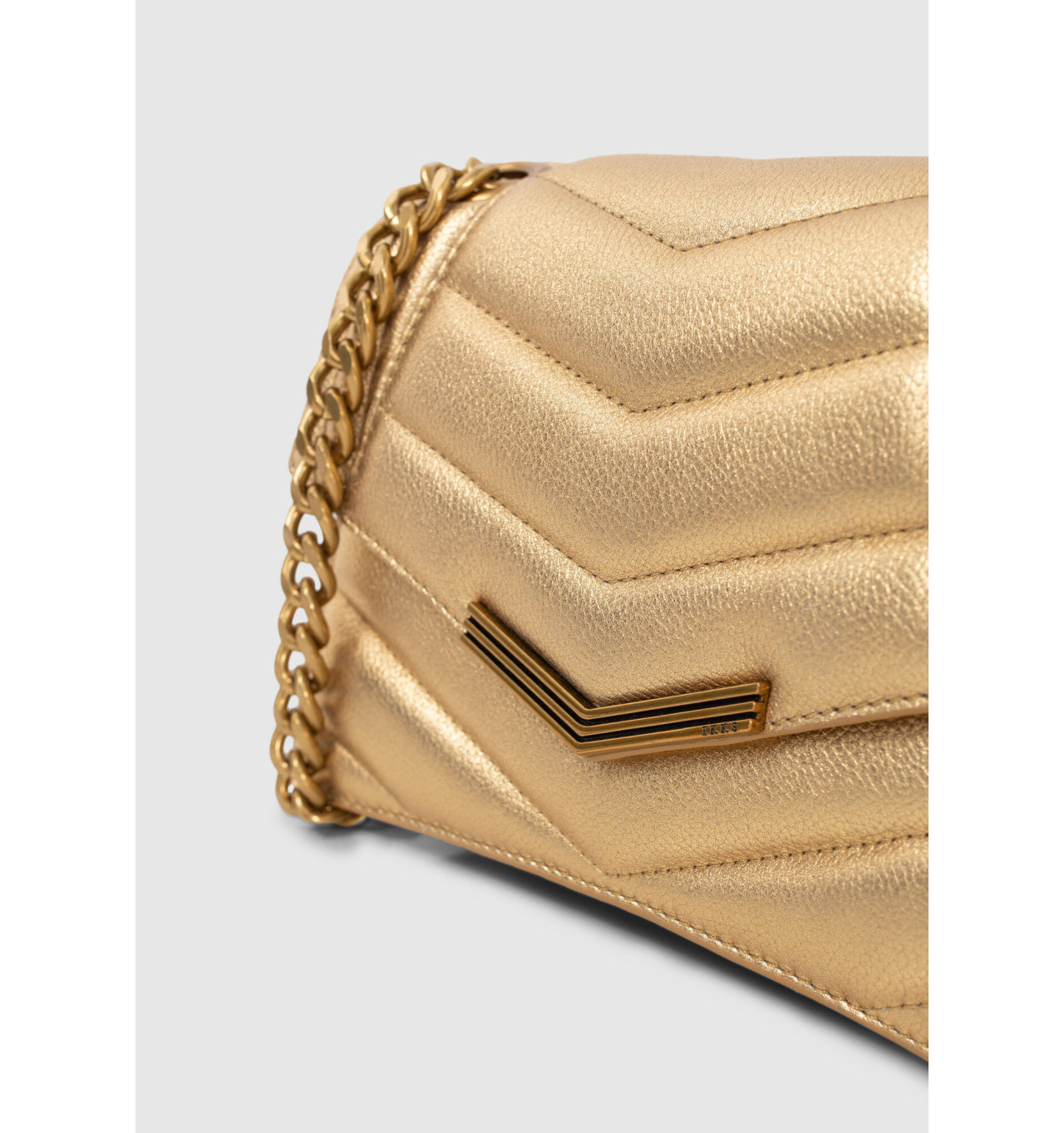 ikks-the 1-glitter-doré métallisé-sac-pochette-cuir-bijoux totem.