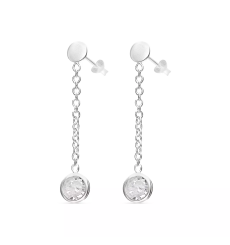 doriane-argent 925-boucles d'oreilles-chaine-oxyde blanc-bijoux totem.